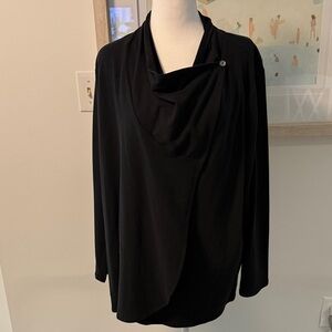J. Jill Black Drape Front Jacket Size 1X